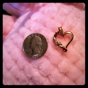 Gold pendant ruby/diamonds